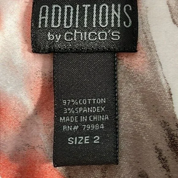 Chico's Blouse, 3/4 Sleeve Floral Button Up, Large - Picture 7 of 11